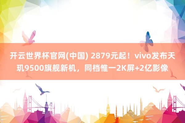 开云世界杯官网(中国) 2879元起！vivo发布天玑9500旗舰新机，同档惟一2K屏+2亿影像