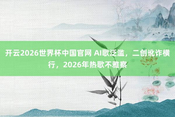 开云2026世界杯中国官网 AI歌泛滥，二创讹诈横行，2026年热歌不雅察