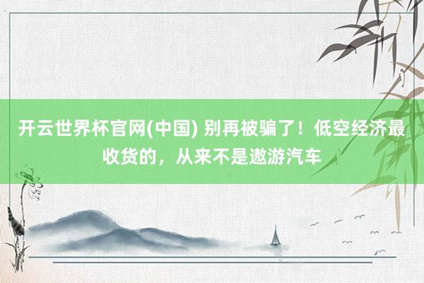 开云世界杯官网(中国) 别再被骗了！低空经济最收货的，从来不是遨游汽车
