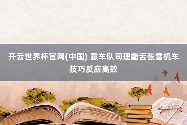 开云世界杯官网(中国) 意车队司理齰舌张雪机车技巧反应高效