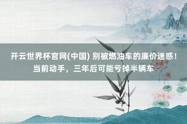 开云世界杯官网(中国) 别被燃油车的廉价迷惑！当前动手，三年后可能亏掉半辆车