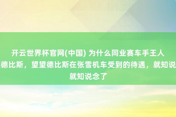 开云世界杯官网(中国) 为什么同业赛车手王人贯注德比斯，望望德比斯在张雪机车受到的待遇，就知说念了