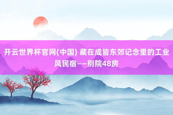 开云世界杯官网(中国) 藏在成皆东郊记念里的工业风民宿——别院48房