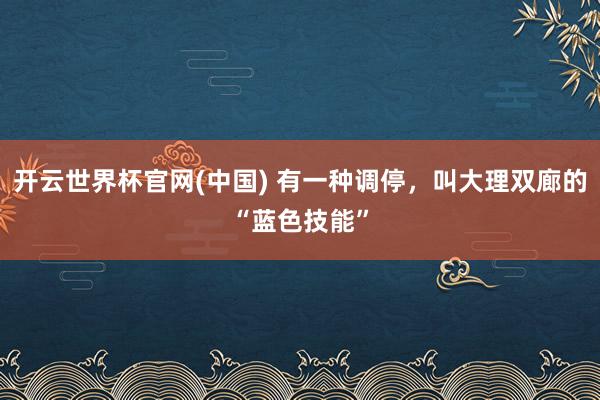 开云世界杯官网(中国) 有一种调停，叫大理双廊的“蓝色技能”