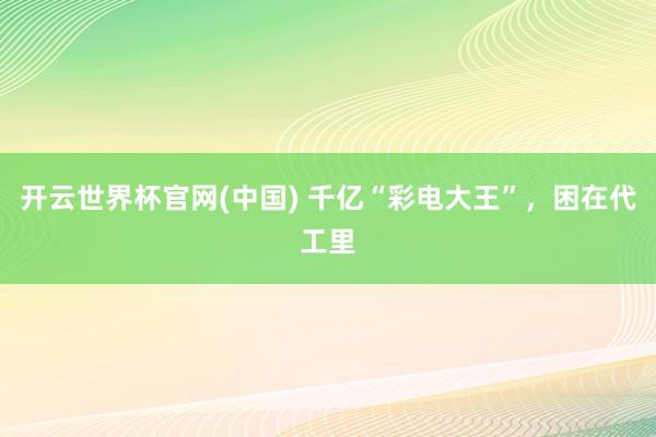 开云世界杯官网(中国) 千亿“彩电大王”，困在代工里