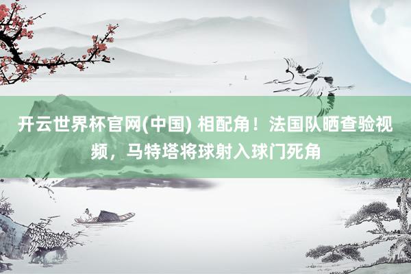 开云世界杯官网(中国) 相配角！法国队晒查验视频，马特塔将球射入球门死角